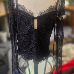 Black Lace Women crop Top